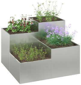 vidaXL Κηπευτικός Δοχείο 100x100x60 εκ Γαλβανισμένο Χάλυβα