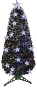 XMASfest Δέντρο Φωτιζόμενο Με Οπτικές Ίνες Και Αστέρια LED Υ60cm Πράσινο 93-2626