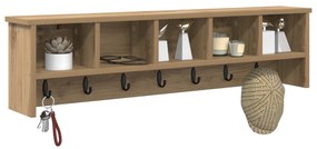 vidaXL Τοίχου Κρεμάστρα με ράφι artisan δρυς 100 x 16 x 26 εκ