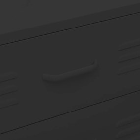 vidaXL Συρταριέρα Μαύρη 80 x 35 x 101,5 εκ. από Ατσάλι