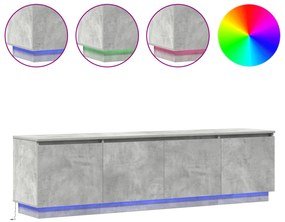 vidaXL Ντουλάπι τηλεόρασης  με LED τσιμεντένιο γκρι 180x38x49 εκ. από επεξεργασμένο ξύλο