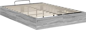 vidaXL Κρεβάτι Οθωμανικού Τύπου Γκρι Sonoma 140 x 200 cm