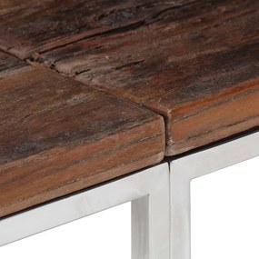 vidaXL Κονσόλα Σαλονιού Ασημί Ανοξείδωτο Ατσάλι &amp; Ξύλο Sleeper