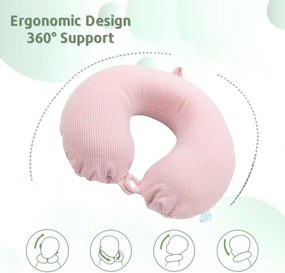 Μαξιλαράκι Ταξιδίου Memory Foam Σχήμα Πέταλο - Lilac