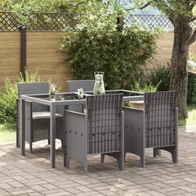 vidaXL Καρέκλες Κήπου με Μαξιλάρια 4 pcs Ανοιχτό γκρι 53 x 49 x 85 εκ.