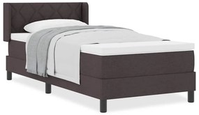 vidaXL Κρεβάτι box spring με στρώμα με στρώμα Σκούρο Καφέ 100 x 200 cm