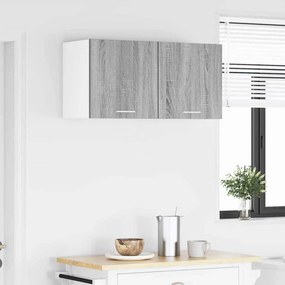 vidaXL Κρεμαστό ντουλάπι Γκρι Σομόνα και Λευκό 40 x 31 x 40 εκ.