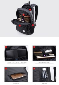 ARCTIC HUNTER τσάντα πλάτης 20005 με θήκη laptop 15.6", 26L, μαύρη