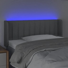 Κεφαλάρι Κρεβατιού LED Ανοιχτό Γκρι 103x16x78/88 εκ. Υφασμάτινο - Γκρι