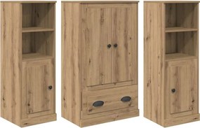 vidaXL Highboard 3 pcs Artisan Oak 132 x 35,5 x 103,5 εκ.
