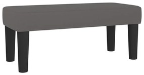 vidaXL Κρεβάτι Boxspring με Στρώμα Γκρι 80 x 200 εκ. Συνθετικό Δέρμα