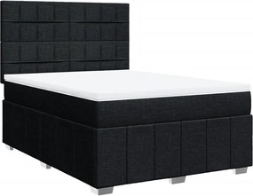 vidaXL Κρεβάτι Boxspring με Στρώμα Μαύρο 160x200 εκ. Υφασμάτινο