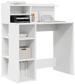 vidaXL Γραφείο  με Αποθήκευση Λευκό 90x48x101.5 εκ Επεξεργασμένο Ξύλο