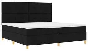 vidaXL Κρεβάτι με ελατήρια με στρώμα Μαύρο 200 x 200 cm ύφασμα