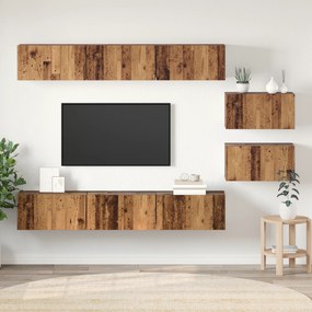 vidaXL Σετ επίπλου τηλεόρασης 8 pcs Παλαιό ξύλο 60 x 30 x 35 εκ