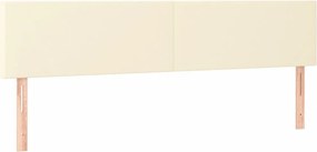 vidaXL Κρεβάτι Boxspring με Στρώμα &amp; LED Κρεμ 160x200 εκ. Συνθ. Δέρμα