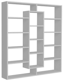 Βιβλιοθήκη Ample Megapap χρώμα λευκό 125x22x135,7εκ.