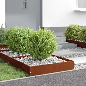 vidaXL Περίγραμμα γκαζόν Σκ rusty 60 x 60 x 13 εκ