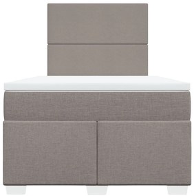 vidaXL Κρεβάτι Boxspring με Στρώμα Taupe 120x190 εκ. Υφασμάτινο