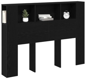 vidaXL κεφαλοκλίμακα  Μαύρο Δρύινο Κάβο - 140x19x104.5 εκ - Φτιαγμένο από Μηχανική Ξυλεία