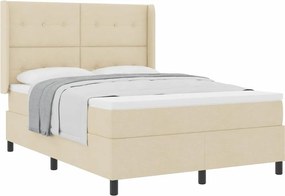 vidaXL Κρεβάτι με ελατήρια με στρώμα Κρεμ 200 x 140 cm ύφασμα