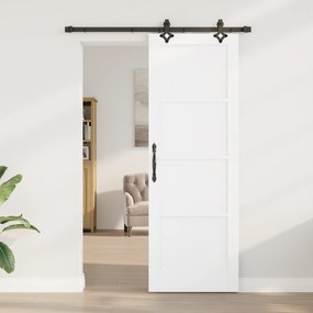 vidaXL Συρόμενη Πόρτα με Σετ Αξεσουάρ "ORKDAL" Λευκή Στερεού Ξύλου Πεύκου