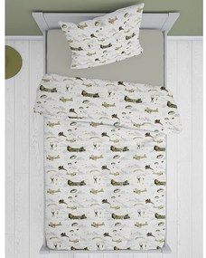 Σεντόνια Παιδικά Airforce 196 (Σετ 2τμχ) White-Khaki DimCol Single 160x240cm 100% Cotton