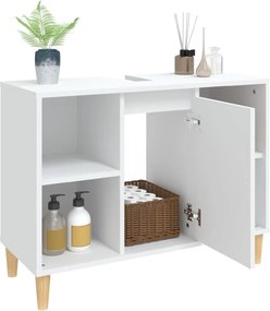 vidaXL Ντουλάπι Νιπτήρα Λευκό 80 x 33 x 60 εκ. Επεξεργασμένο Ξύλο
