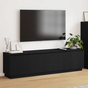 vidaXL Επίπεδο τηλεόρασης με LED Μαύρη Δρυς 180x38x49 εκ. Κατασκευασμένο ξύλο