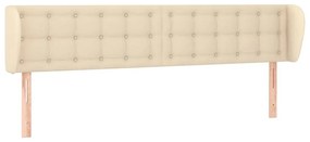 Κεφαλάρι με Πτερύγια Κρεμ 163x23x78/88 εκ. Υφασμάτινο - Κρεμ