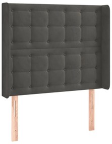 Κεφαλάρι Κρεβατιού LED Σκούρο Γκρι 83x16x118/128εκ. Βελούδινο - Γκρι