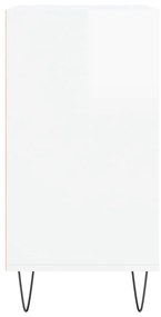 vidaXL Ραφιέρα Γυαλιστερή Λευκή 57 x 35 x 70 εκ. από Επεξεργ. Ξύλο