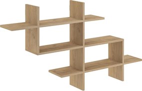 Ραφιέρα τοίχου Halic Megapap χρώμα sapphire oak 150x22x82εκ.