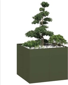 vidaXL Ζαρντινιέρα Λαδί 100x100x80 εκ. από Χάλυβα