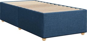 vidaXL Κρεβάτι Boxspring με Στρώμα Μπλε 100 x 200 εκ. Υφασμάτινο