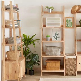 Ραφιέρα Nextdeco Natural μασίφ ξύλο Y180x60x45εκ.