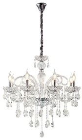 Artekko Chandelier Πολυέλαιος 8φωτος Διάφανο Κρύσταλλο (70x70x70)cm