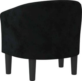 vidaXL Πολυθρόνα Μπάρελ Μαύρη Βελούδινη