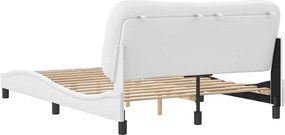 vidaXL Πλαίσιο κρεβατιού χωρίς Στρώμα Hvar Λευκό 140x200 εκ. Συνθετικό Δέρμα