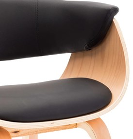 vidaXL Καρέκλα Τραπεζαρίας Μαύρη από Λυγισμένο Ξύλο / Συνθετικό Δέρμα