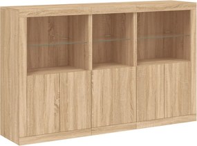 vidaXL Μπουφές με Φώτα LED Sonoma Δρυς 162 x 37 x 100 εκ.
