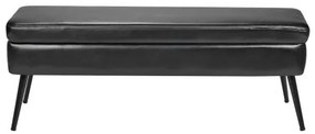 VEVOR PU Leather Storage Ottoman Bench Shoe Seat with Storage &amp; Metal Legs Black