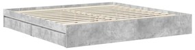 vidaXL Κρεβάτι Αποθήκης Σκυρόδεμα Γκρι 200 x 200 cm Επεξεργασμένο ξύλο
