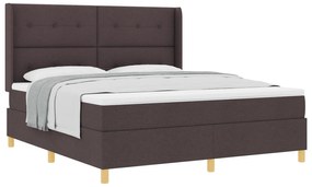 vidaXL Κρεβάτι με Στρώμα και Σπαστή Βάση Καφέ 180x200 εκ Υφάσμα