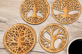 Σετ των 2 Intra απο ξύλο plywood 3mm-4mm πάχος – Πρότυπα δέσμης σουβέρ Tree of Life Δίασταση 20x20 cm INTRAFABR-105707270