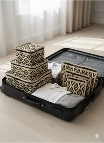 Stewehome Σετ 6 τεμαχίων οργανωτών βαλίτσας από τσόχα σε μπεζ χρώμα Μπεζ