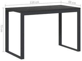 vidaXL Γραφείο Υπολογιστή Μαύρο 110 x 60 x 73 εκ. από Μοριοσανίδα