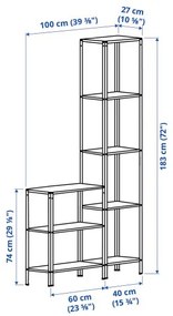 HYLLIS ραφιέρα εσωτερικού/εξωτερικού χώρου, 100x27x74-183 cm 994.174.10