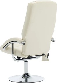 vidaXL Πολυθρόνα Μασάζ Λευκή από Συνθετικό Δέρμα με Υποπόδιο