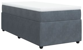 ΚΡΕΒΑΤΙ BOXSPRING ΜΕ ΣΤΡΩΜΑ ΣΚΟΥΡΟ ΓΚΡΙ 100X200 ΕΚ. ΒΕΛΟΥΔΙΝΟ 3285621